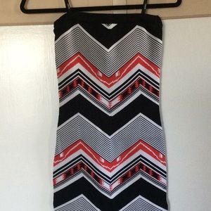 NWT Strapless mini dress tribal print